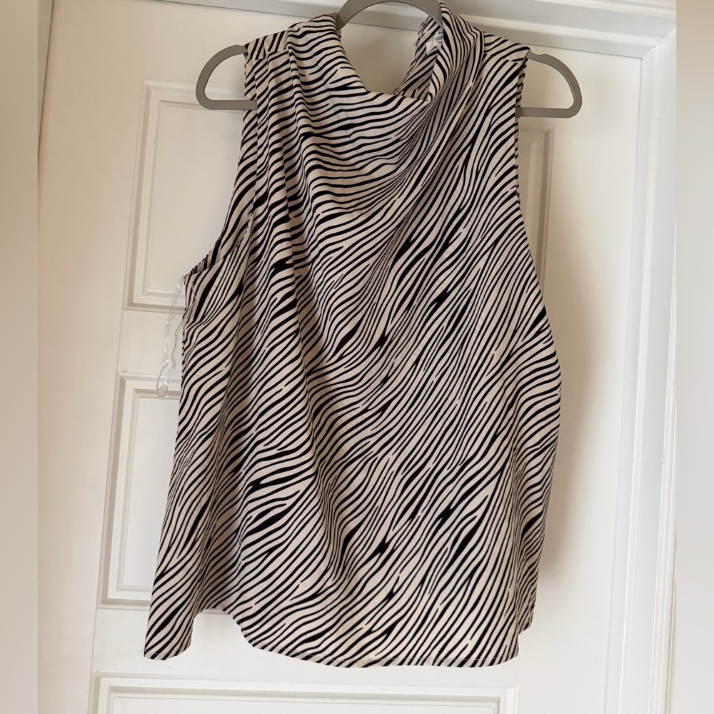 Animal Print High Neck Top Size Large